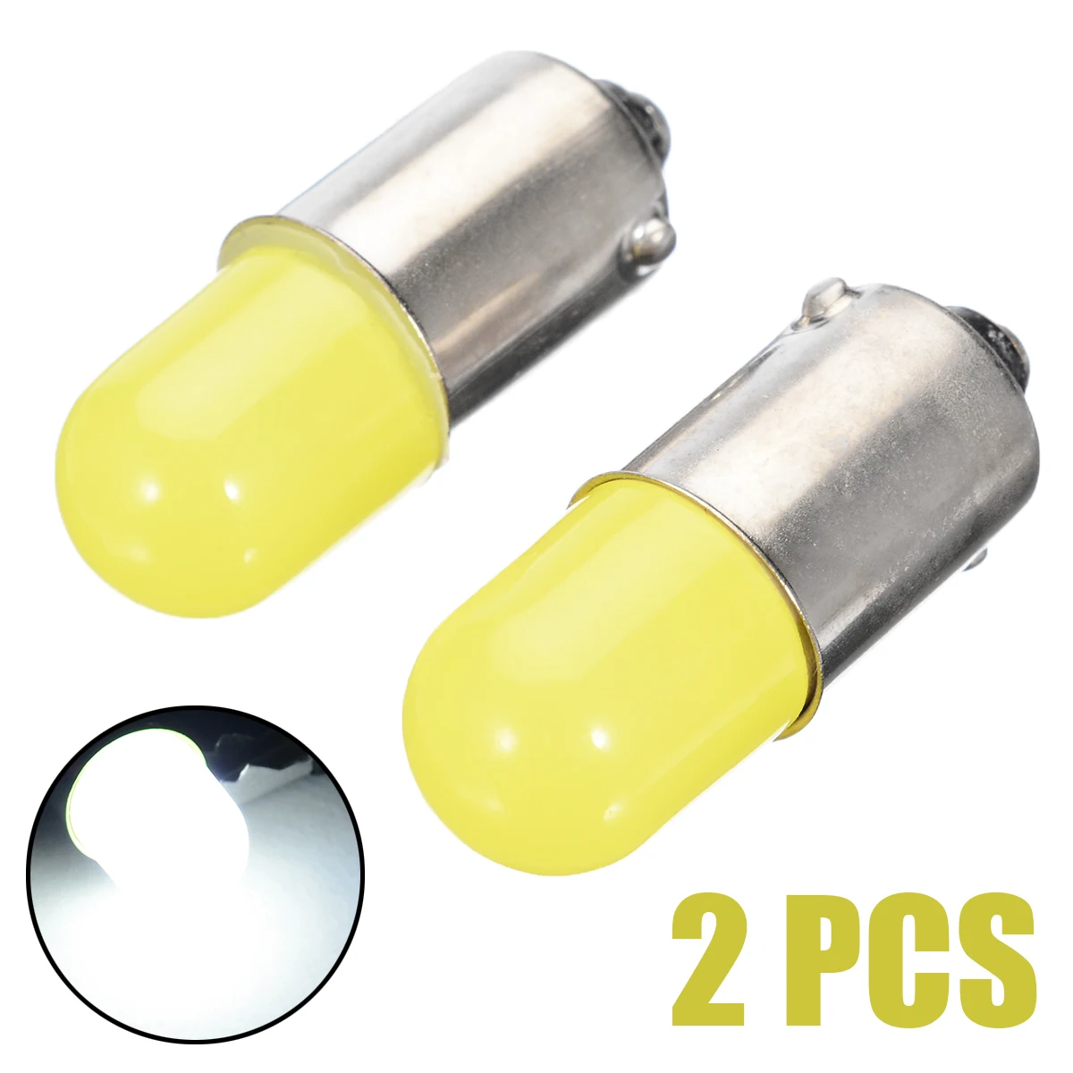 

For Car Lighting 2pcs BA9S T4W COB LED Silica Car Turn Signal Light 12V Super White Side Dashboard Lamp Bulb Mayitr