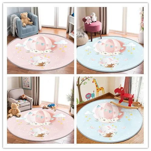 

Soft Anti-slip Children Baby Play Crawling Game Mat Home Living Room Area Rug Cartoon Rug Kids Bedroom Cute Elephant Carpet
