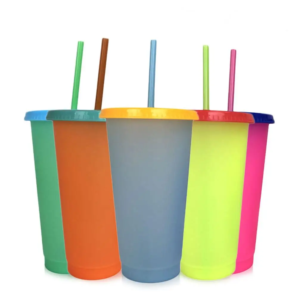 5 шт. меняющая цвет многоразовая холодная чашка 24 унции Tumblers бутылка Dis Color ation с