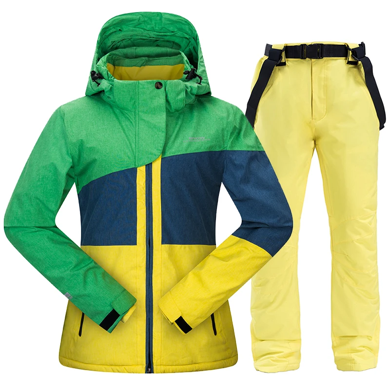 Зимний лыжный костюм женские брендовые высококачественные лыжные куртки и брюки