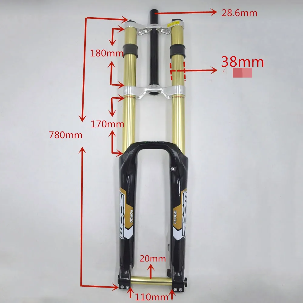 ZOOM Fork 680DH MTB горный велосипед амортизирующая Велосипедная вилка черный белый