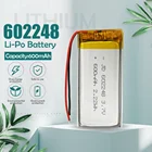 3,7 в 600 мАч 602248 перезаряжаемый литий-полимерный LiPo аккумулятор для GPS MP3 MP4 PSP Bluetooth динамик для записи пера монитора светильник