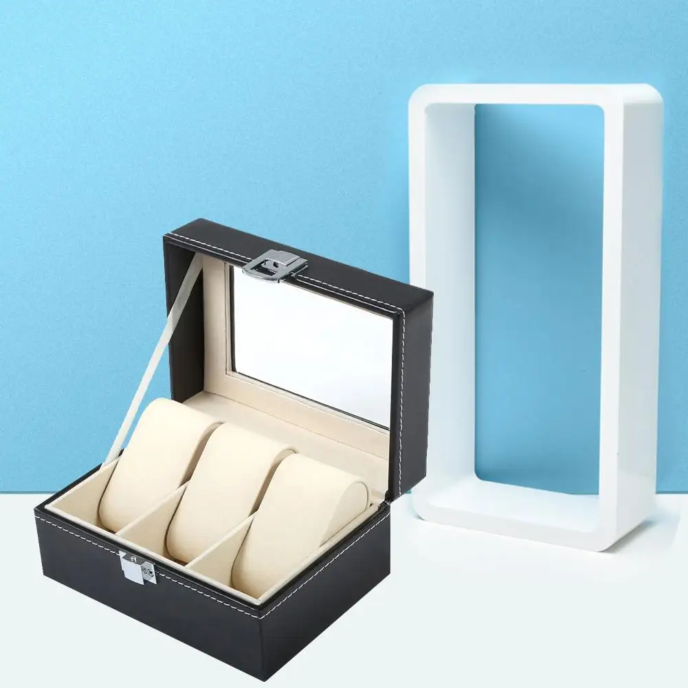 2/3/6/10 Slots Leather Watch Box Portable Travel Jewelry Bracelet Storage Case Holder  Professional Watch Organizer Display Case