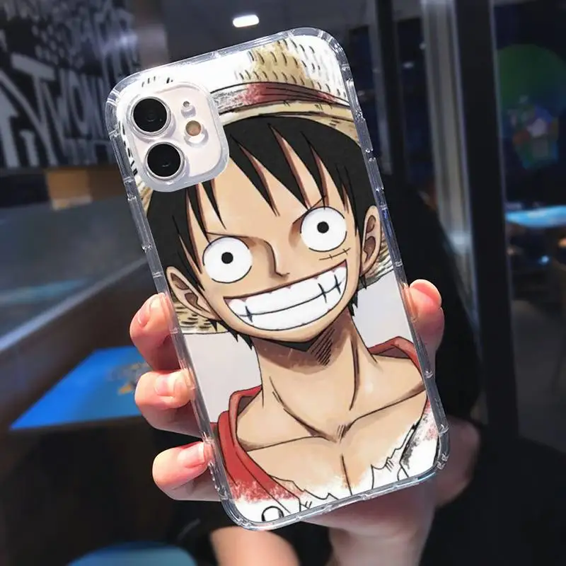 

One Piece Luffy Anime fashion coque Phone Case Transparent for iPhone 6 7 8 11 12 s mini pro X XS XR MAX Plus