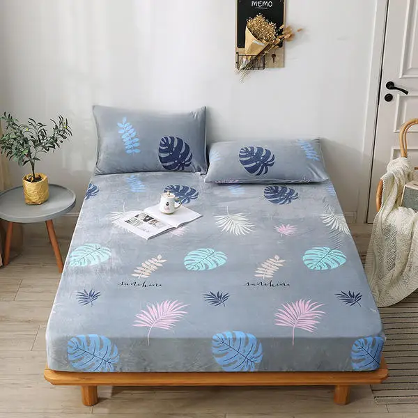 Простыня для кровати из полиэстера покрывающая матрас зимняя теплая фланелевая