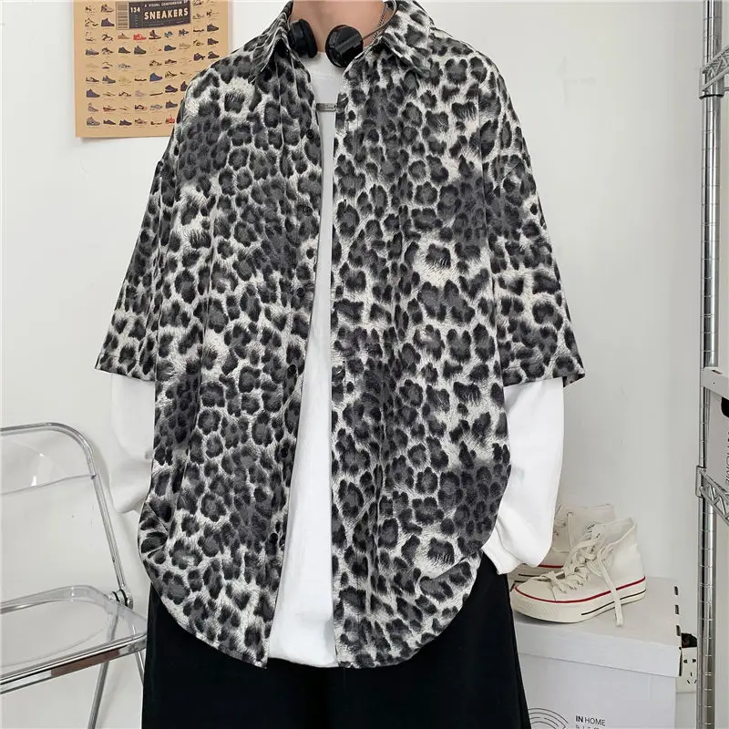 

Футболка с коротким рукавом для девочки, летняя детская рубашка для мужчин модные солнцезащитные очки в стиле ретро с Harajuku леопардовая руба...