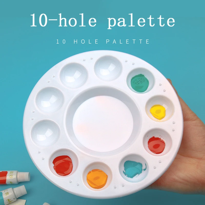 

1pcs palette tray round plastic watercolor mixed multicolor palette tool art supplies