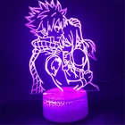 Аниме Сказочный хвост 3D визусветильник свет светодиодный ночсветильник Natsu Dragneel и Erza Scarlet Touch Иллюзия настольная лампа светильник украшения дома
