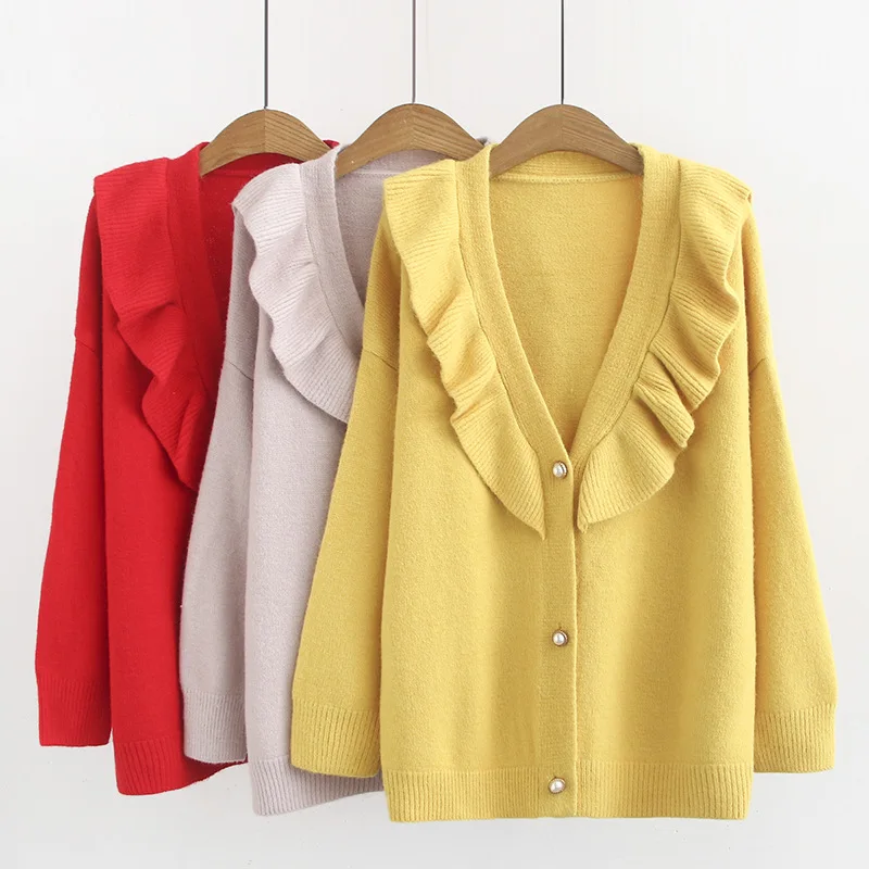 Повседневные свитера размера плюс осень 2019 женские модные свободные вязаные