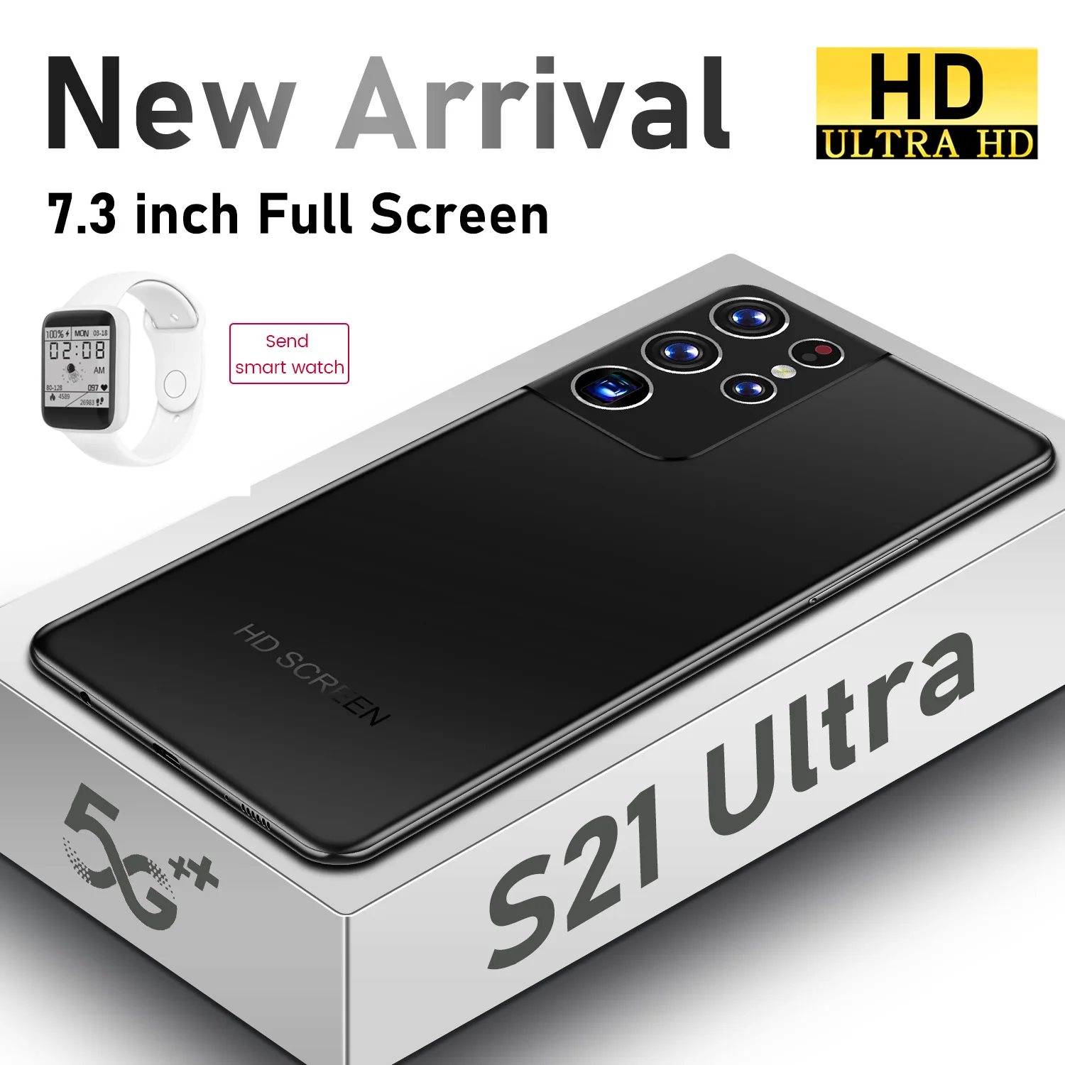 

New Version Galay S21+ Ultra 5G 7.3 Inch Smartphone 6800mAh 24MP+48MP 12GB+512GB Unlock Mobile Phones Global Version