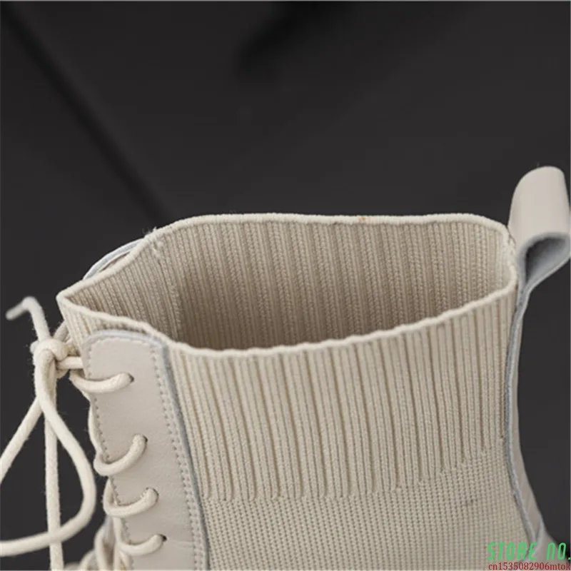 

Genuine leather Platform Boots New Autumn Women Light Comfortable Chunky Boots Fashion Lace up Lady Shoes Footwear