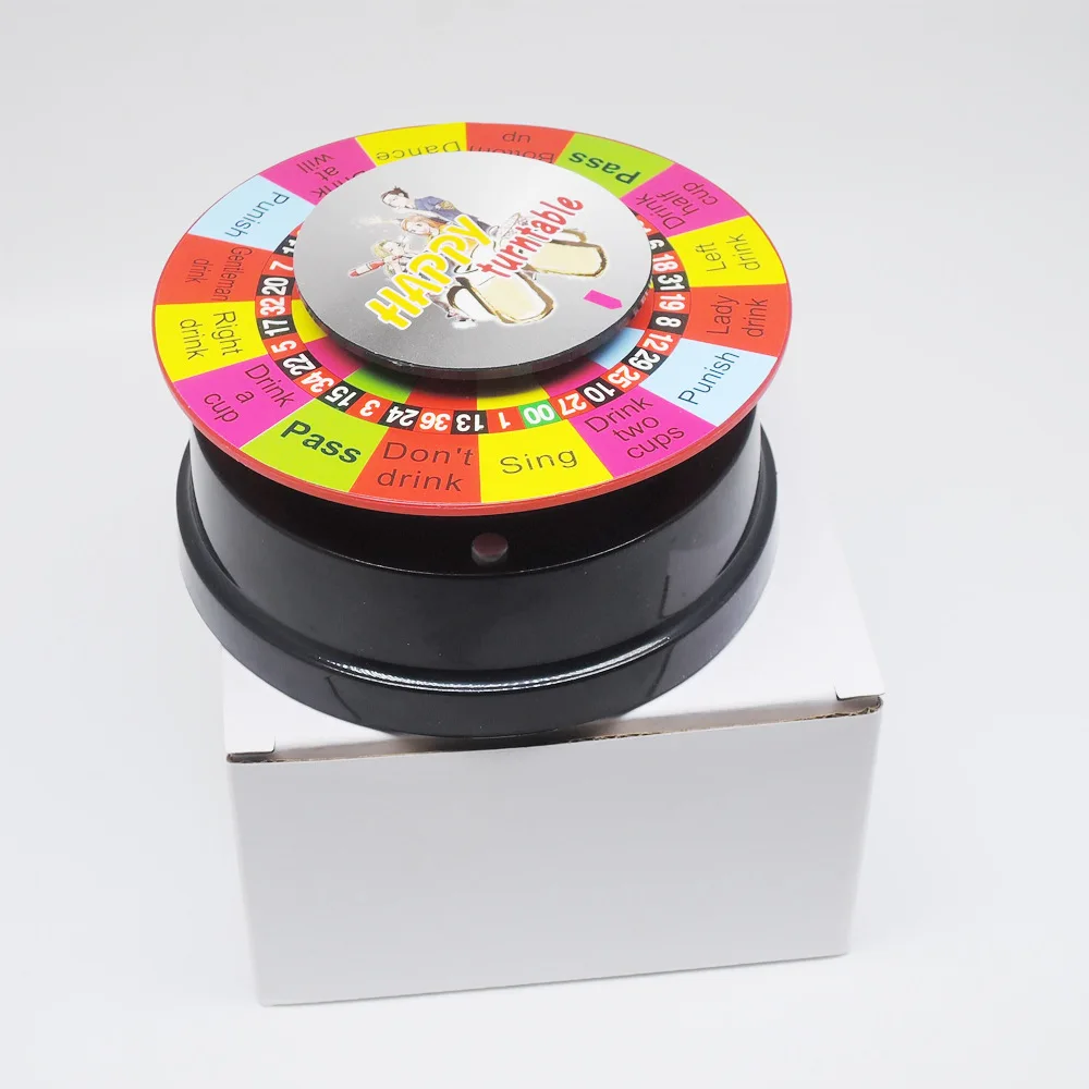 

Hot Sale Foreign Trade English Electric Wine Order Turntable Drinking Turntable Game Turntable Without Battery
