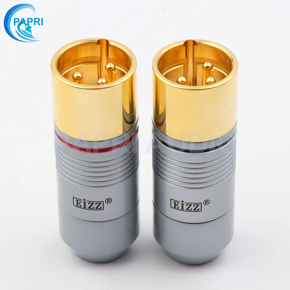 EIZZ 2 шт. Tellurium медь 3 булавки Мужской Женский XLR разъем MIC змея 24 К золото Платиновое покрытие аудио усилитель микрофонный кабель Jack