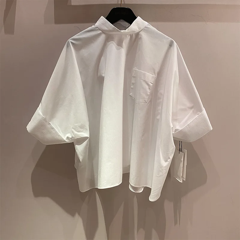 

Блузка женская однотонная из хлопка, свободного покроя, T845