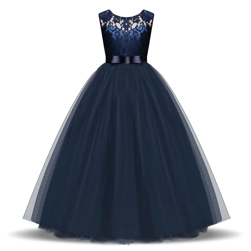 

Kids Dress for Girls 5 6 8 10 Year Birthday Wedding Tulle Lace Long Girl Dress Elegant Princess Party Gown Teen Children Clothes