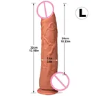 Большой фаллоимитатор 12 дюймов, эротический мягкий двухслойный силиконовый фаллоимитатор, реалистичное всасывание пениса, член для анального секса, интимные игрушки для женщин