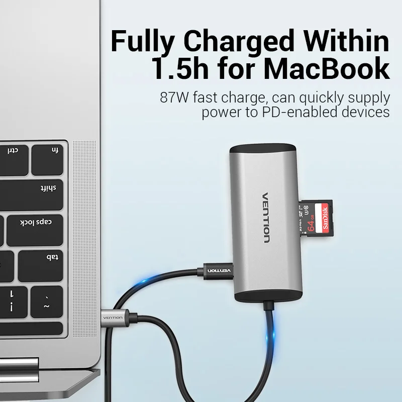 Vention Thunderbolt 3 док-станция USB 0 type C к HDMI концентратор RJ45 для MacBook Pro nintendo huawei P30/P20 samsung usb