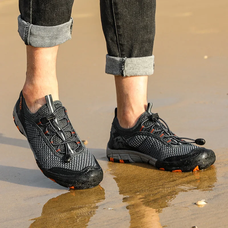 HUMTTO Summer Aqua Hiking Shoes for Men 2021 Breathable Non-slip Sport Mountai Mens Outdoor Climbing Trekking Man Water Sneakers