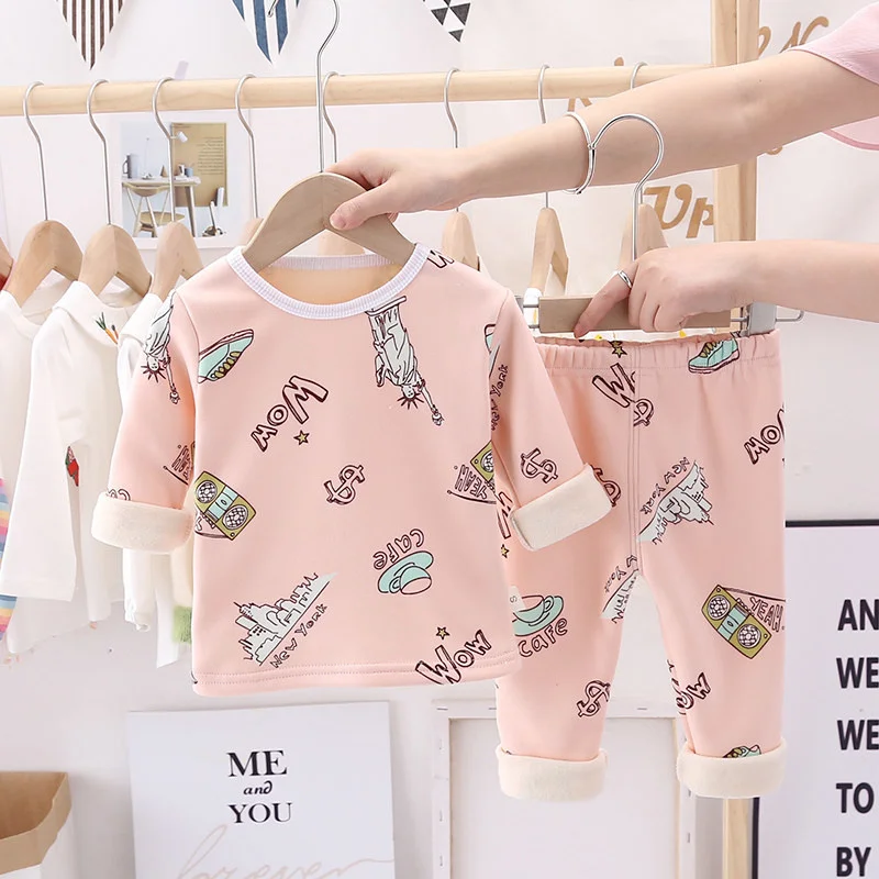 Новинка детские пижамы Осеннее Мягкое хлопковое термобелье Детская Пижама с