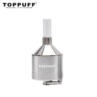 toppuff 44mm56mm 4 parts aluminum tobacco herb grinder spice mill grinder crusher with glass bottle snuff snorter