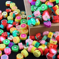 100pcslot diy jewelry polymer clay beads fruit pieces mix design bracelet accessory slices jewelry diy making materials