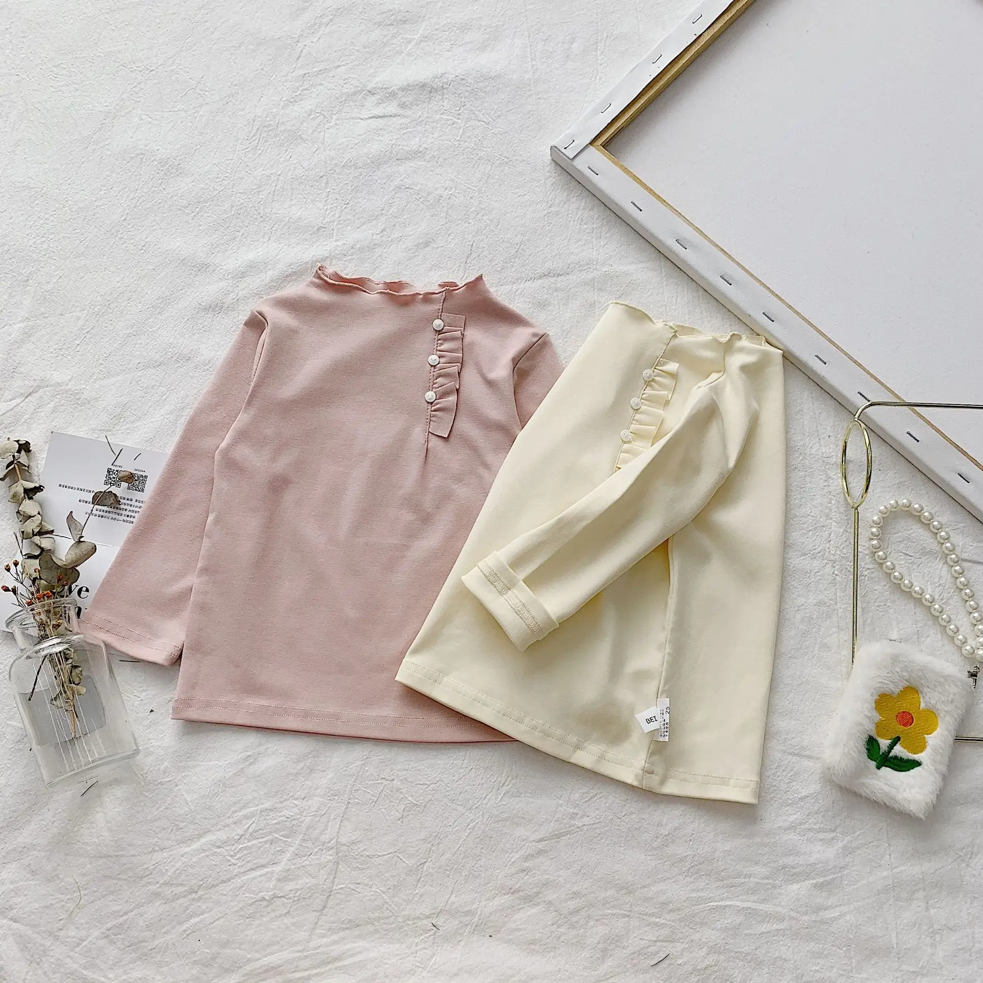 WLG детская футболка детские однотонные бежевые розовые повседневные футболки