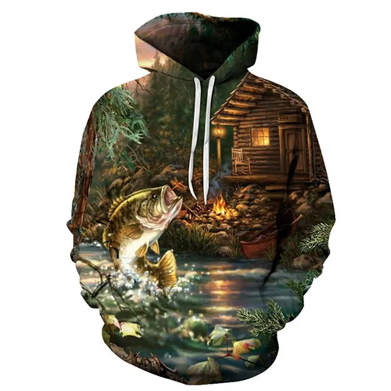 

2020 3D Fish Hoodie Men Funny Sweatshirts Tropical Fishinger Tuna Print Sweatshirt Carp Hoodies Anime Hip Hop Mens Clothing