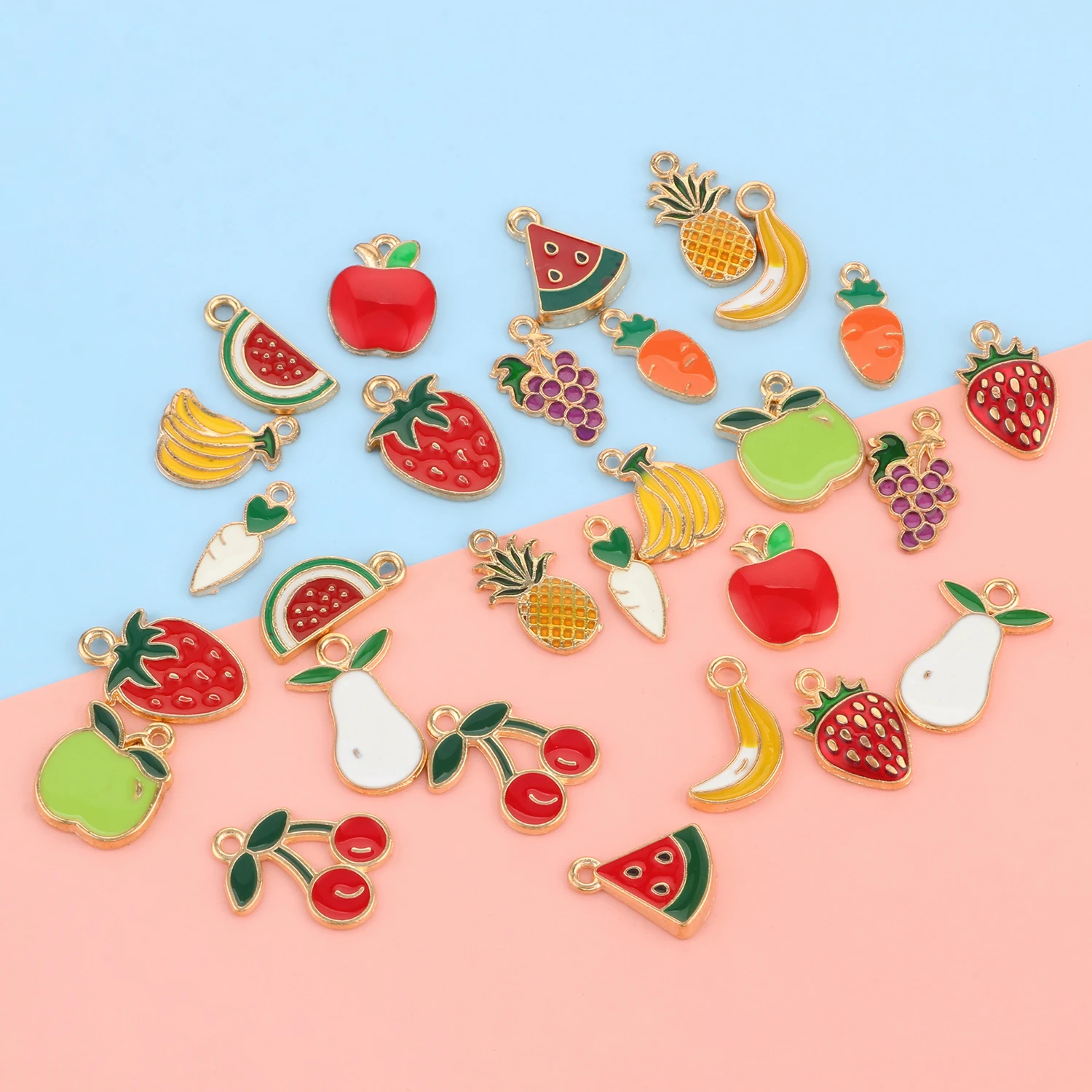 10 шт./лот милые эмалевые подвески для сережек ожерелье с фруктами клубника арбуз