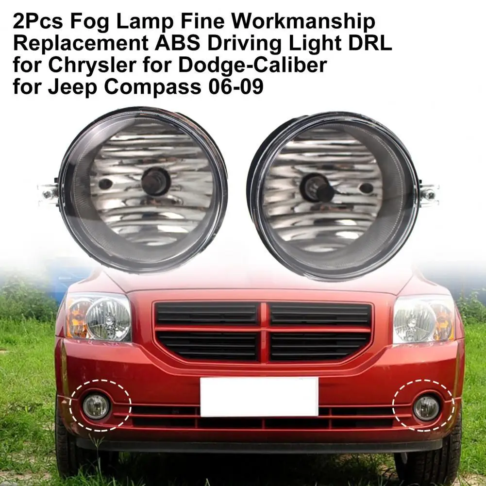 

2Pcs Fog Lamp ABS Driving Light DRL 4805857AA 4805857AB for Chrysler for Dodge-Caliber for Jeep Compass 2006 2007 2008 2009