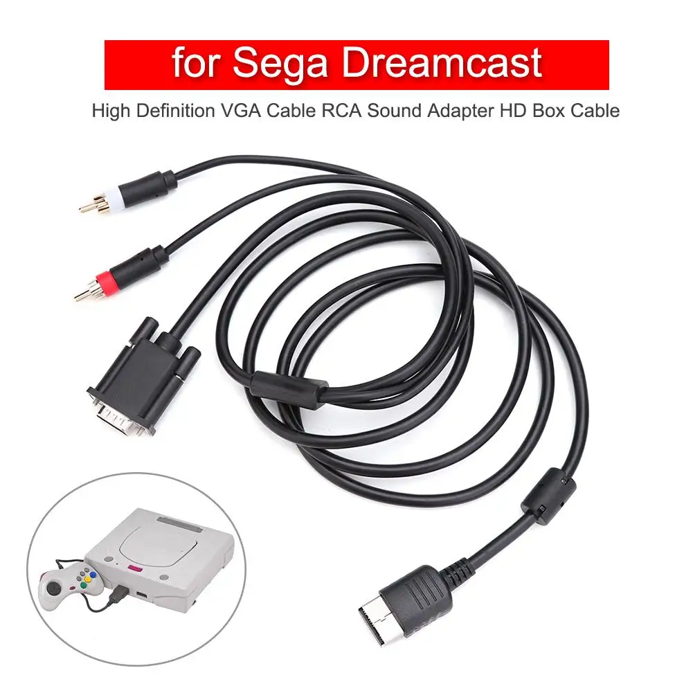 

VGA-кабель высокой четкости, Звуковой адаптер RCA, HD-кабель для Sega Dreamcast, VGA-кабель для SEGA Dreamcast DC, высокое качество