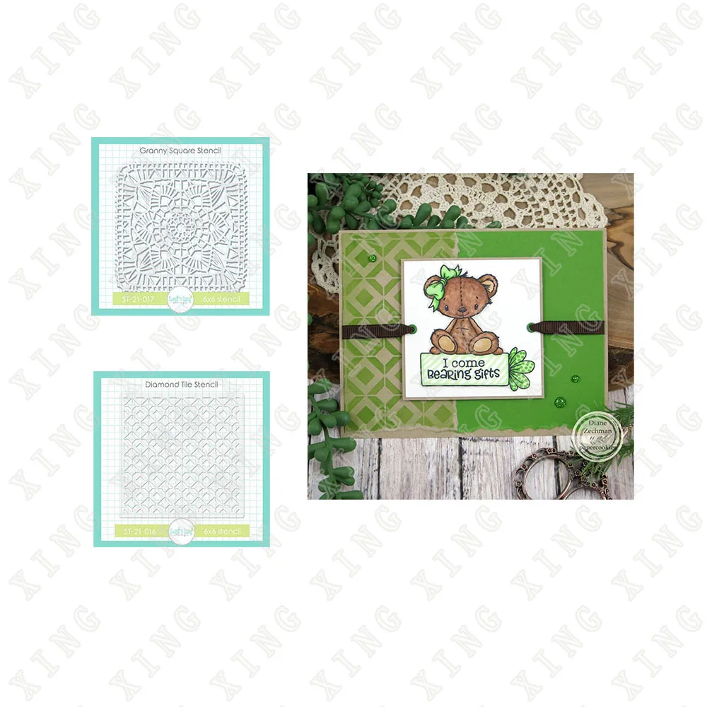 

New Arrive Granny Square Diamond Tile Layering Stencils Painting Scrapbook Coloring Diary Embossing Album Decorative Template