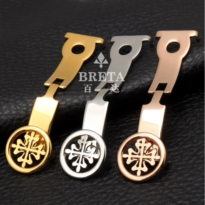 BRETA, высокое качество, нержавеющая сталь, ремешок для часов, застежка для patek philpe pp, складная Пряжка, розовое золото, серебро, складывающаяся Кнопка 1