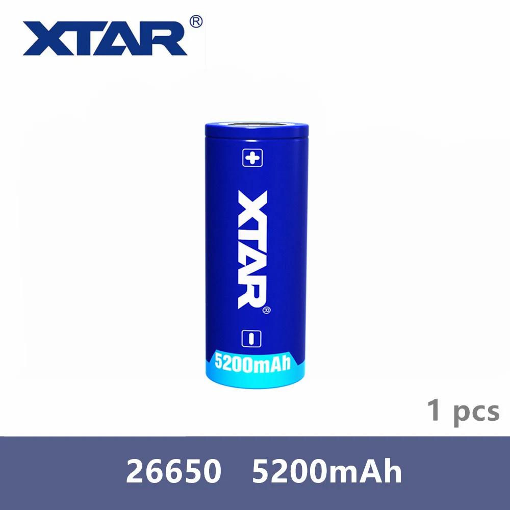 Flat top 1 шт. Xtar перезаряжаемый 26650 5200 мАч 3,6 в защищенный аккумулятор предназначен для фонарей Портативные источники питания и т. Д - Цвет: Flat top