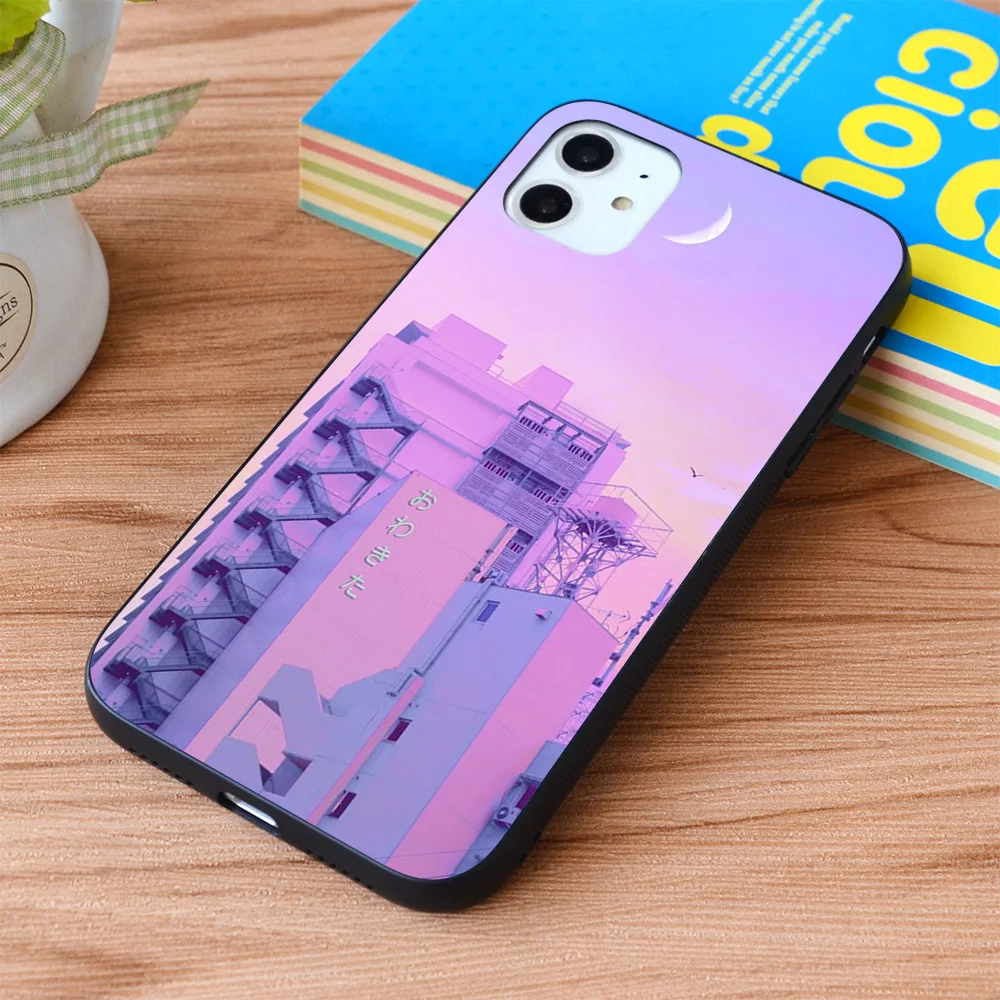 

For iPhone Shibuya Morning Crescent Soft TPU border Apple iPhone Case