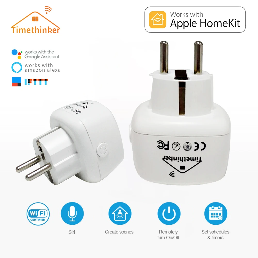 Timethinker умная розетка Wifi в электрической вилке умная домашняя работа с Apple Homekit США ЕС умная вилка для США Alexa Google Home