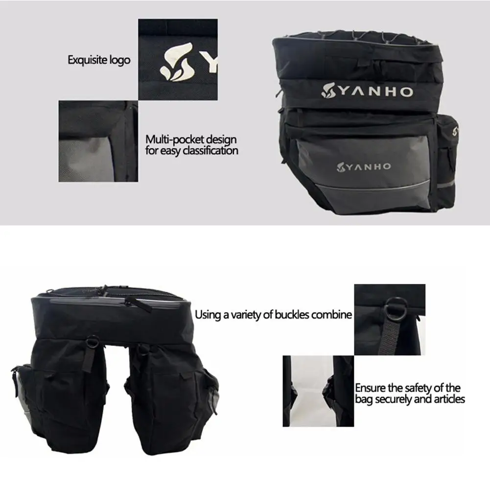 Сумка для горного велосипеда вместительный двухсторонний багажник на заднее