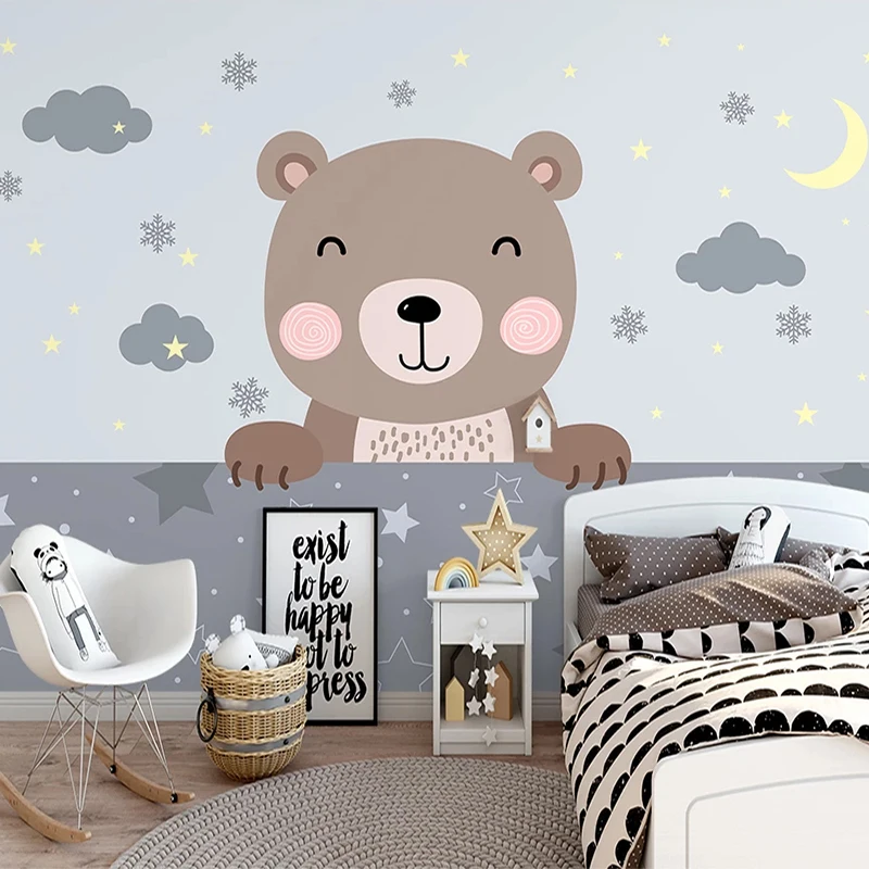 3D Роспись вручную милый мультяшный медведь детский сад детская комната спальня