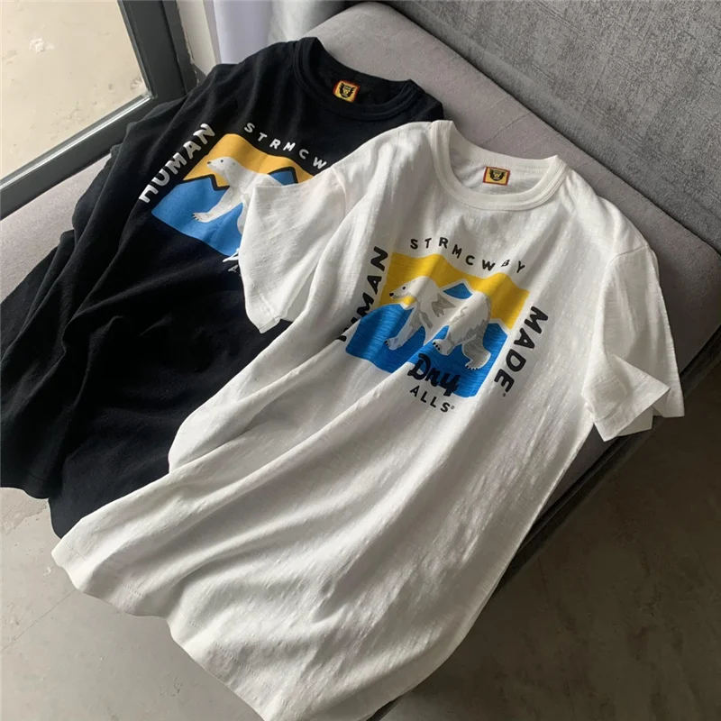 

Human Made Color Polar Bear Printed Slubby Cotton Short Sleeve t-Shirt For Men And Women