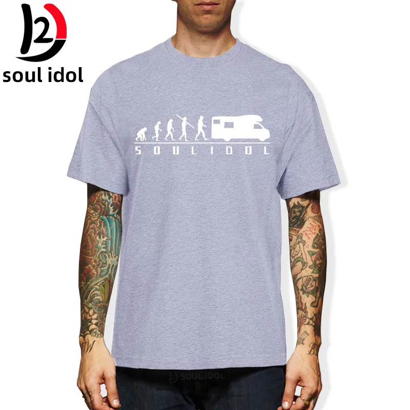 

D2 T Shirts For Men Cotton Hipster O-Neck Popular Tops Tees Evolution Camper Summer Style Short Sleeve Causal Tee Shirt