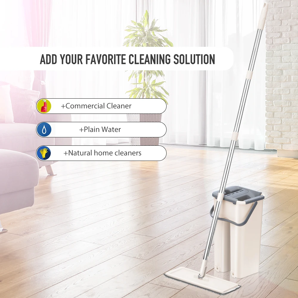 Швабра и ведро из микрофибры для сухой влажной уборки | Дом сад