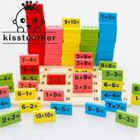 kisteether wooden number dominoes blocks set colored bulk building for stacking toppling tumbling races educational toys gift