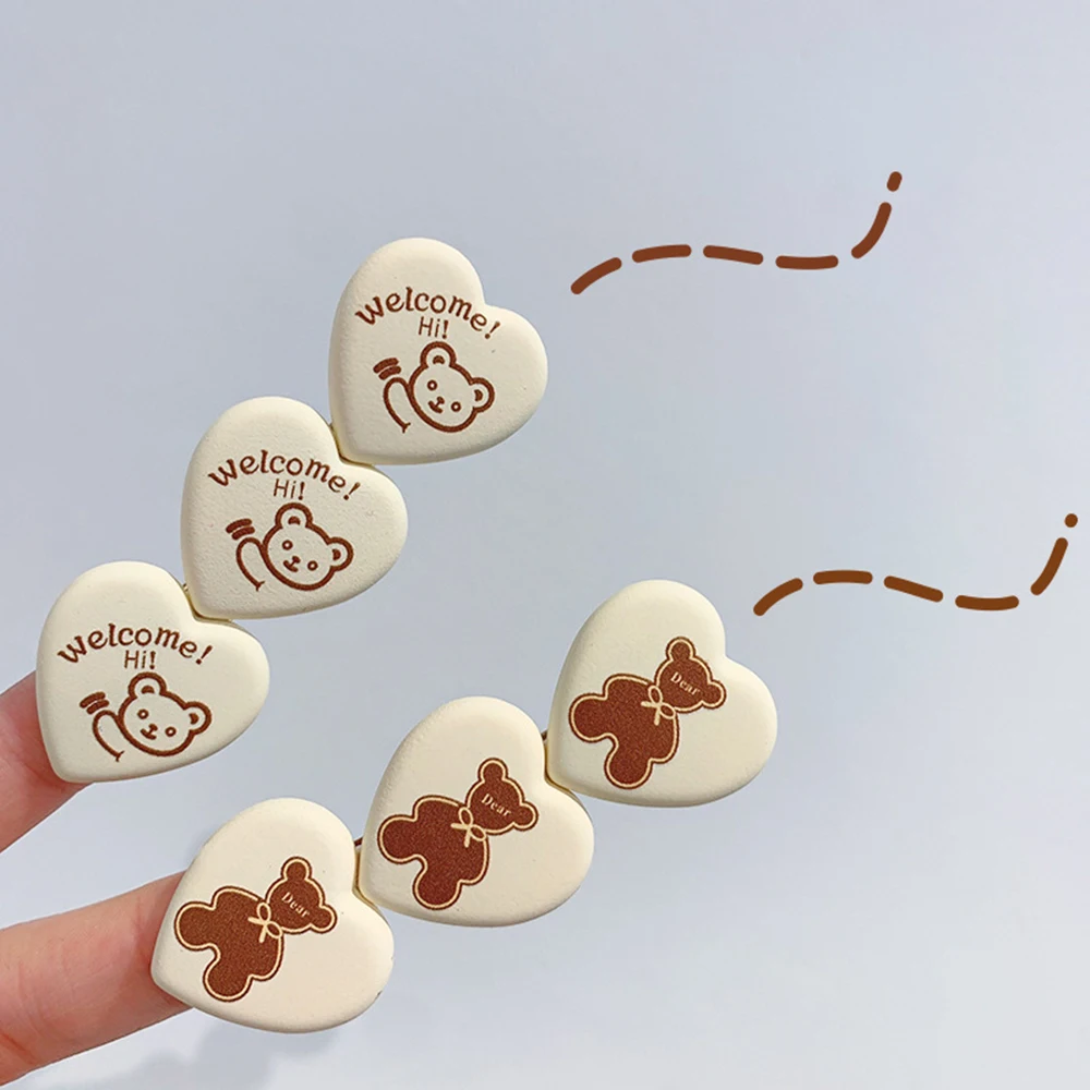 Заколка для волос в форме сердца с медведем из мокко тюльпана|Шпильки и заколки