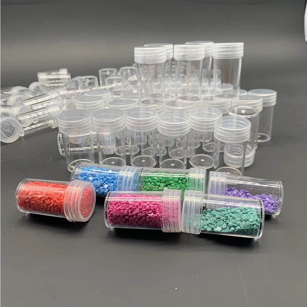 

Transparent bottle round cans diamond painting beads storage haze cans container mosaic embroidery accessories 60/90/120/180 one