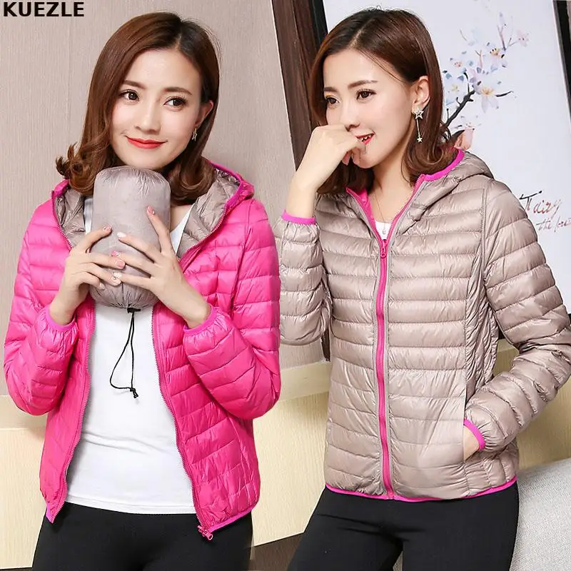 

Casaco Women parka Jackets Ultra Light Down Jacket Women 2020 New Autumn Winter Coat Jackets For femme Two Side female jackets