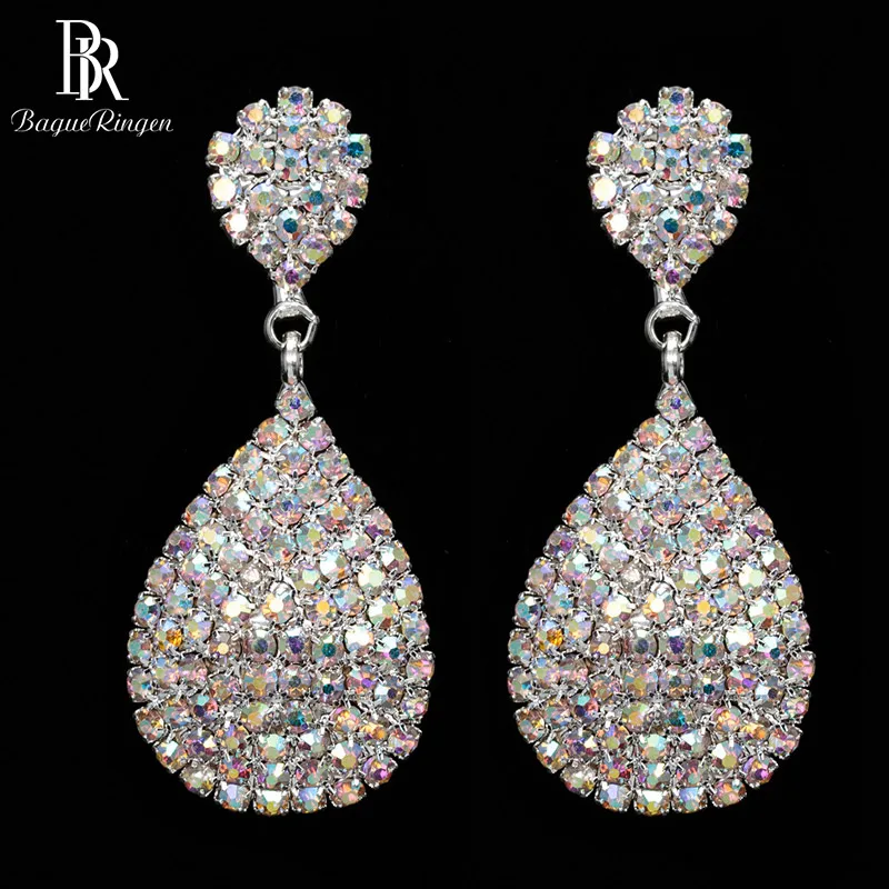 Серьги Bague Ringen в форме капли воды индивидуальные корейские Серебряные украшения
