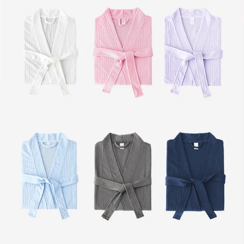 Ночная сорочка для пар банный халат однотонный вафельный сексуальный кардиган