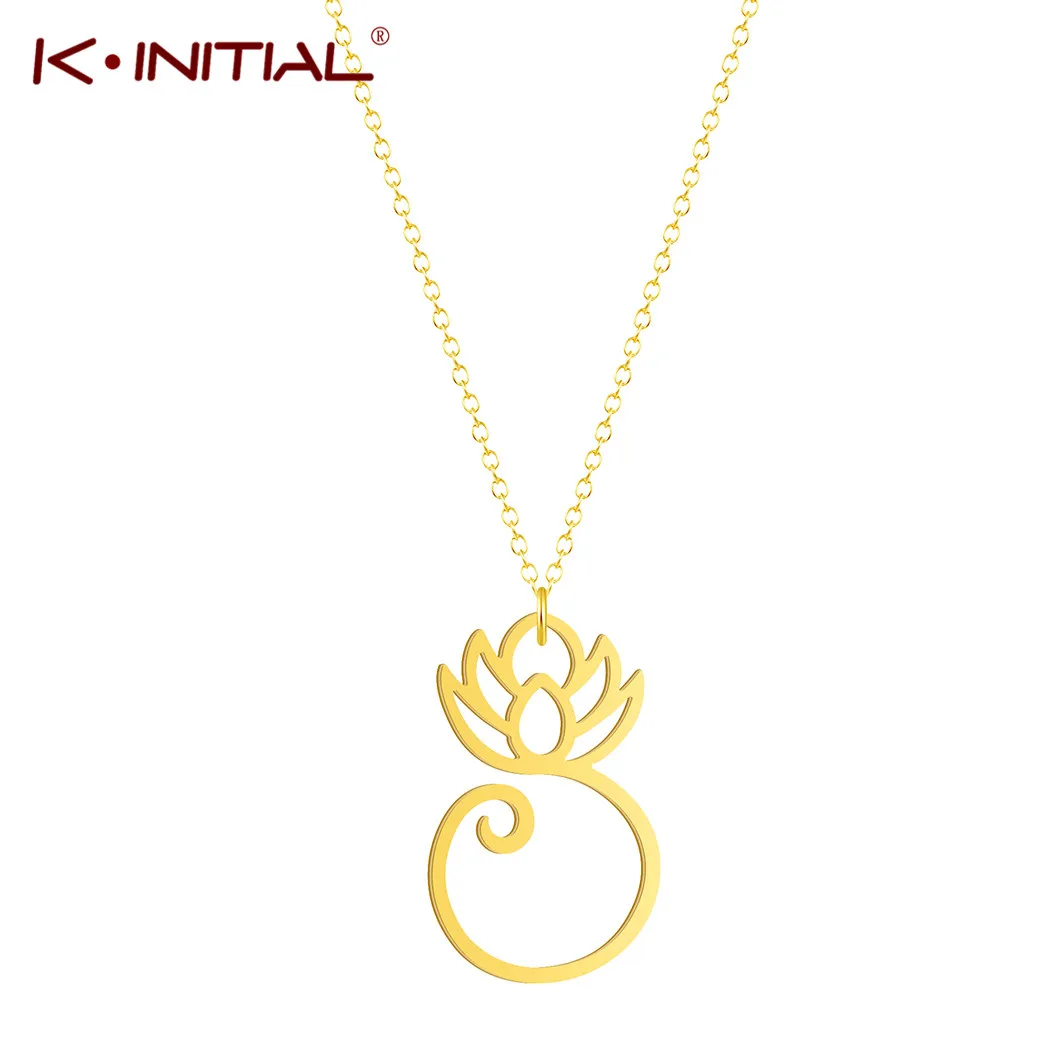 Колье с цветком лотоса Kinitial колье подвеской в виде цветка для йоги подарка на