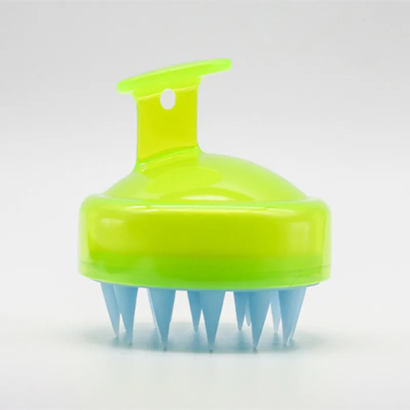 Yellow Massage comb 1 шт. Массажная щетка силиконовая насадка для тела Шампунь Щетка для массажа головы гребень для мытья волос гребень для душа мягкая щетка для ванны реквизит - Цвет: Yellow Massage comb