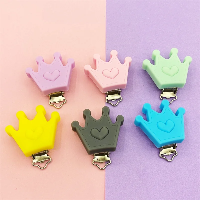 3 шт. силиконовые соски-пустышки Корона Прорезыватель для зубов зажимы типа