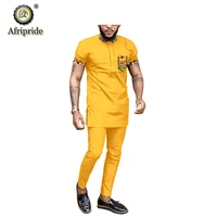 2019 african clothing for men outfit dashiki tops shirts pants set print wear clothes outwear ankara blouse afripride s1916007